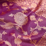 Jangla Tissue Banarasi Saree In Traditional Purple