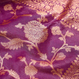 Jangla Tissue Banarasi Saree In Traditional Purple