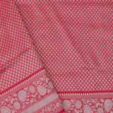 Red Banarasi Silk Saree With Self Weaving And Jaal Design
