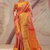 Peachy Pink Jaali Kanjivaram Silk Saree
