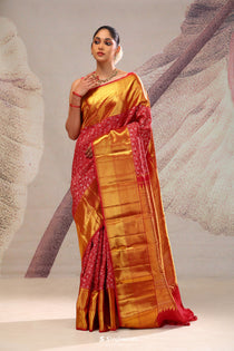 Chilli Red Jaali Kanjivaram Silk Saree