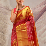 Chilli Red Jaali Kanjivaram Silk Saree