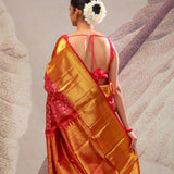 Chilli Red Jaali Kanjivaram Silk Saree