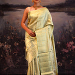 Diaquiri Green Floral Kanjivaram Silk Saree