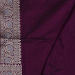 Blackberry Banarasi Saree With Leaf Jaal