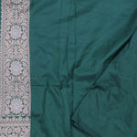 Bottle Green Banarasi Silk Saree With Elephant And Leaf Motifs