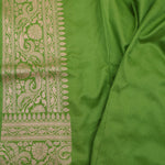 Parrot Green Jaali Banarasi Silk Saree