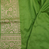 Parrot Green Jaali Banarasi Silk Saree