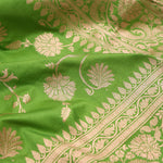 Parrot Green Jaali Banarasi Silk Saree