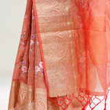 Sunset Orange Crafted Tissue Saree