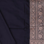 Black Banarasi Silk Saree Gold Zari Border And Butti'S