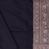 Black Banarasi Silk Saree Gold Zari Border And Butti'S