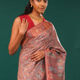 Kani Kashmiri Silk Saree - Silver Grey