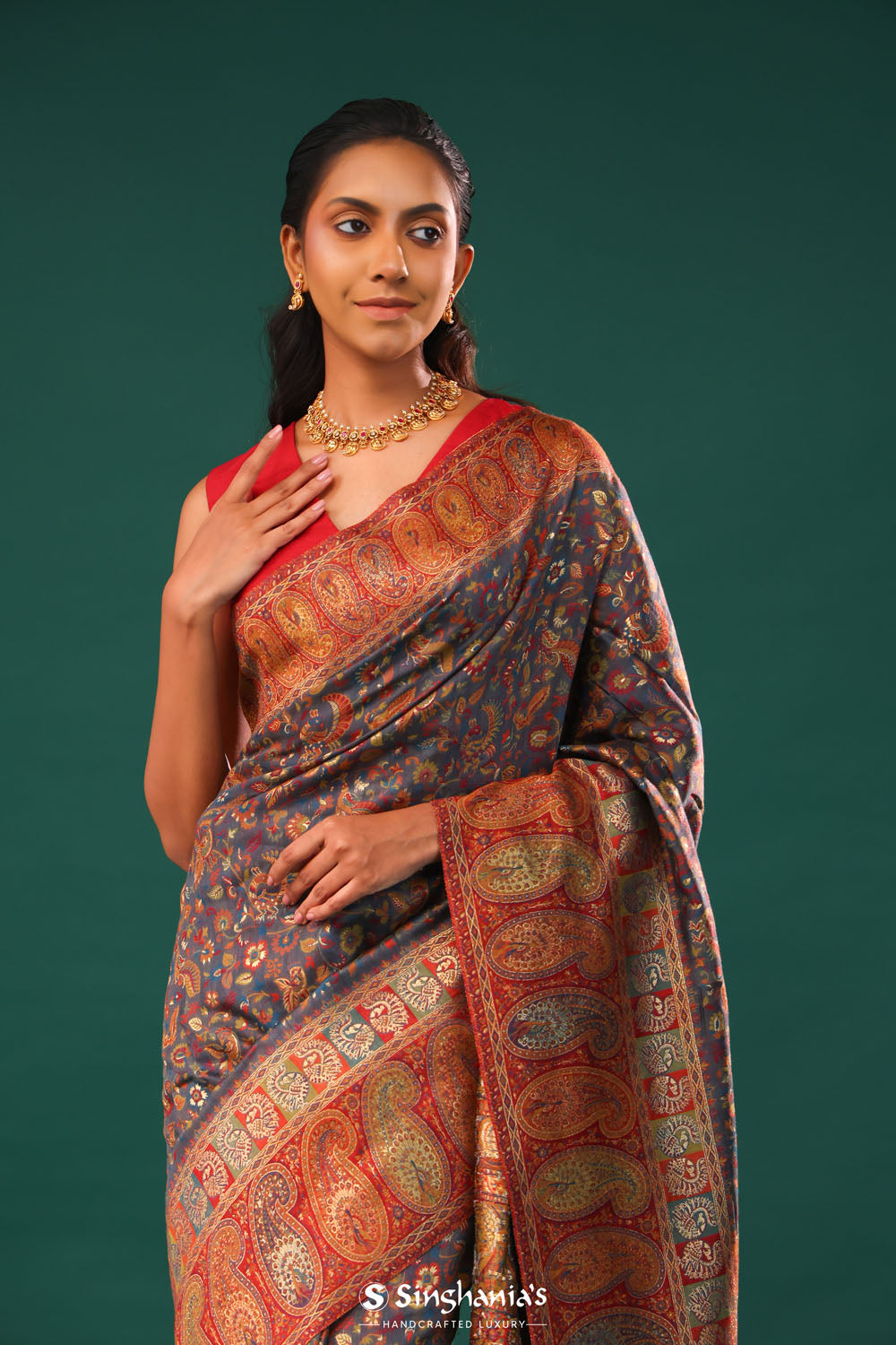 Kani Kashmiri Silk Saree - Marengo Grey