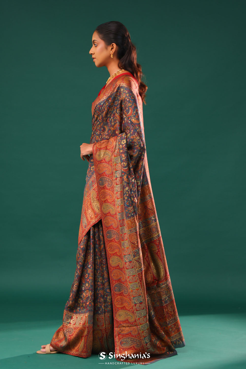 Kani Kashmiri Silk Saree - Marengo Grey