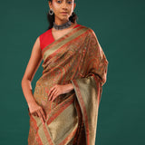 Kani Kashmiri Silk Saree - Mehendi Green