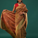 Kani Kashmiri Silk Saree - Mehendi Green