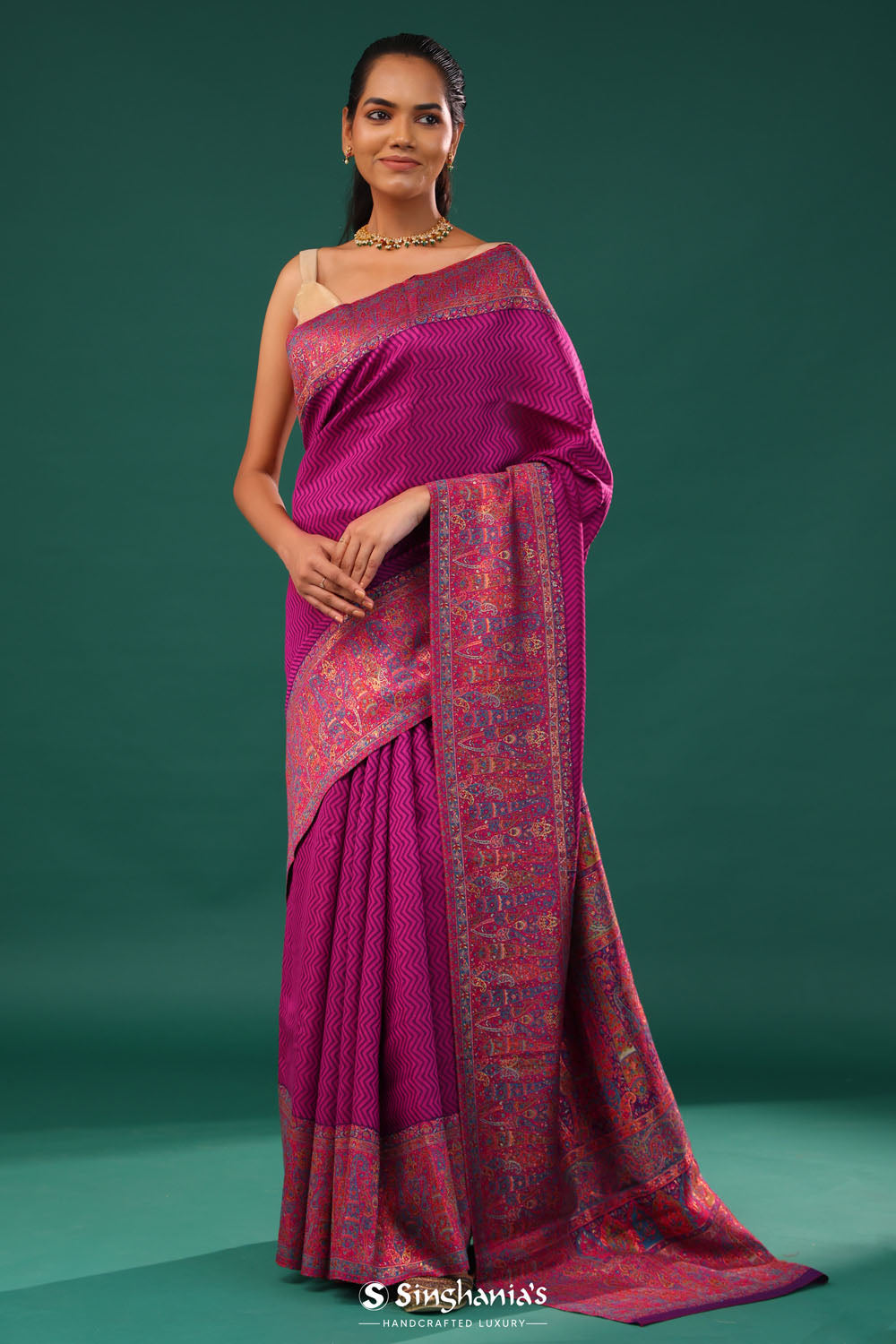Kani Kashmiri Silk Saree - Mulberry Purple