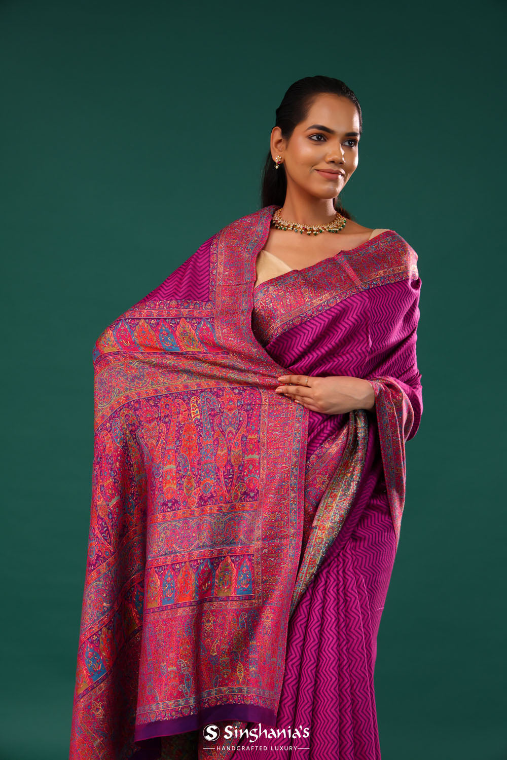 Kani Kashmiri Silk Saree - Mulberry Purple