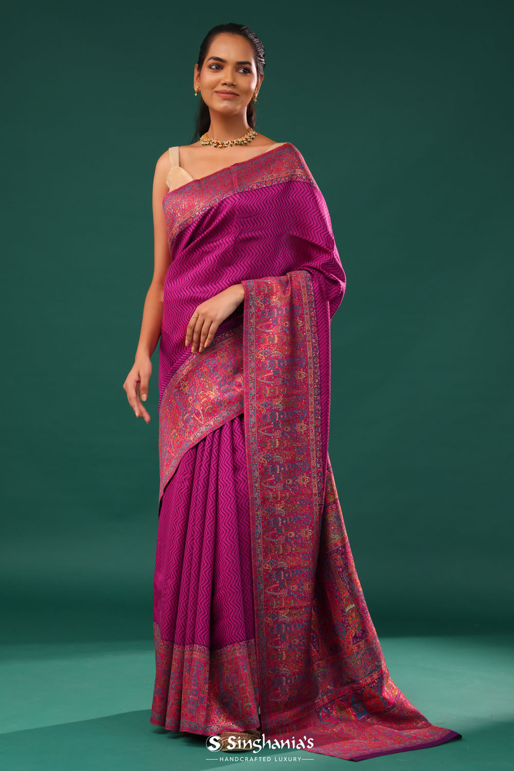 Kani Kashmiri Silk Saree - Mulberry Purple