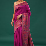 Kani Kashmiri Silk Saree - Mulberry Purple