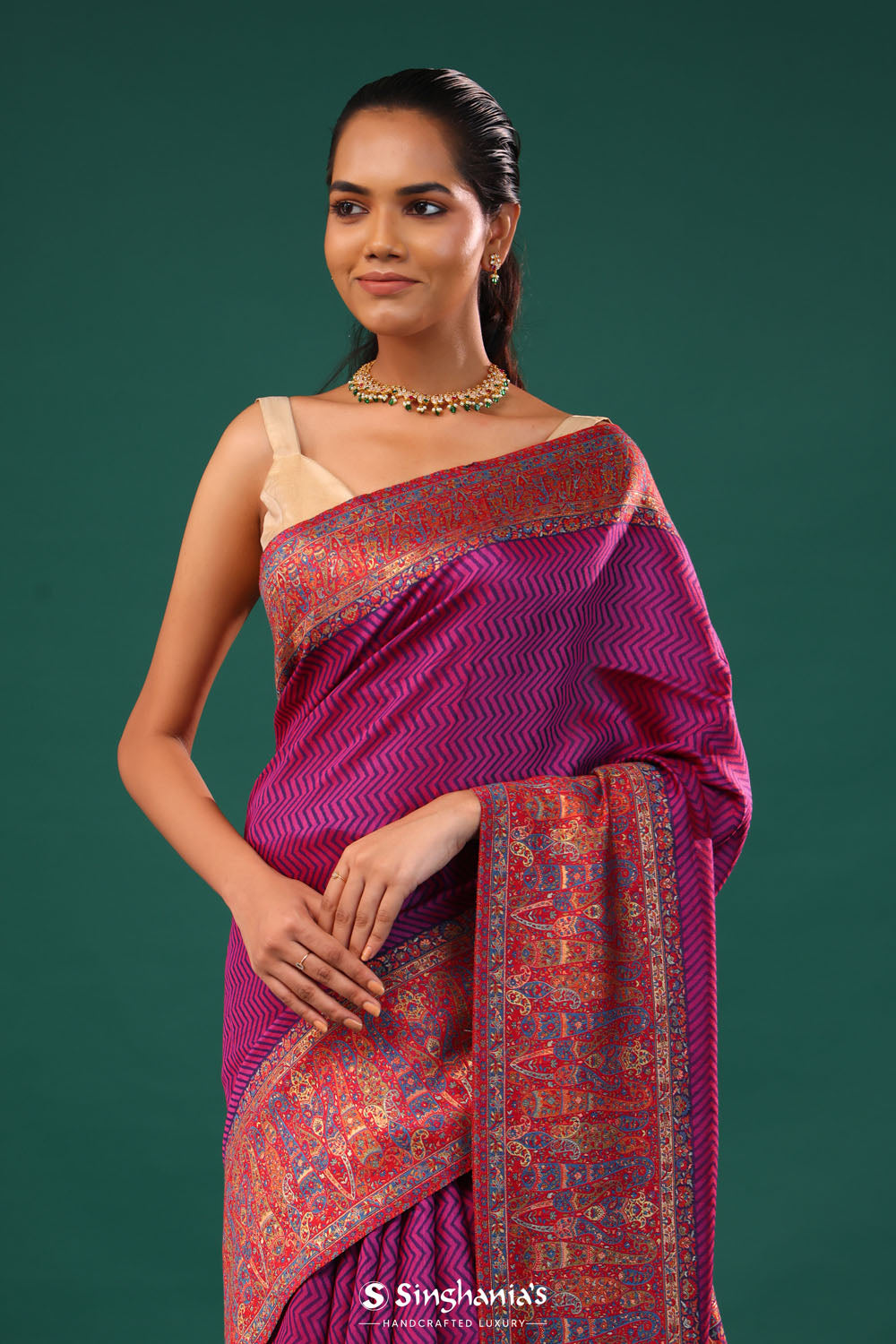 Kani Kashmiri Silk Saree - Mulberry Purple