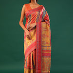 Kani Kashmiri Silk Saree - Yellow Multicolour