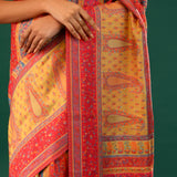 Kani Kashmiri Silk Saree - Yellow Multicolour