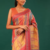Kani Kashmiri Silk Saree - Yellow Multicolour