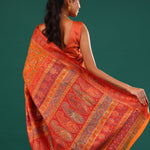 Kani Kashmiri Silk Saree - Pumpkin Orange