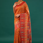 Kani Kashmiri Silk Saree - Pumpkin Orange
