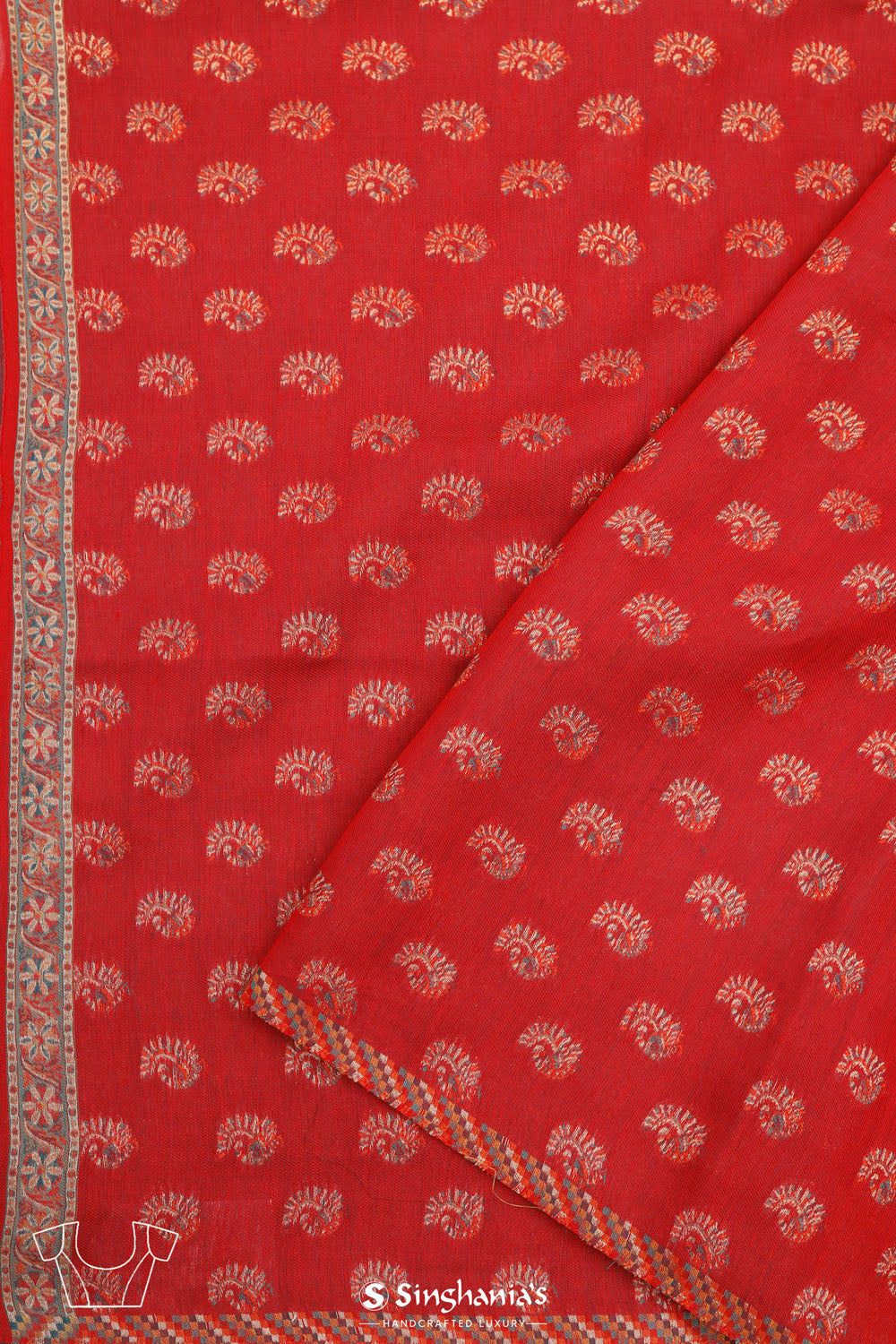 Kani Kashmiri Silk Saree - Pumpkin Orange