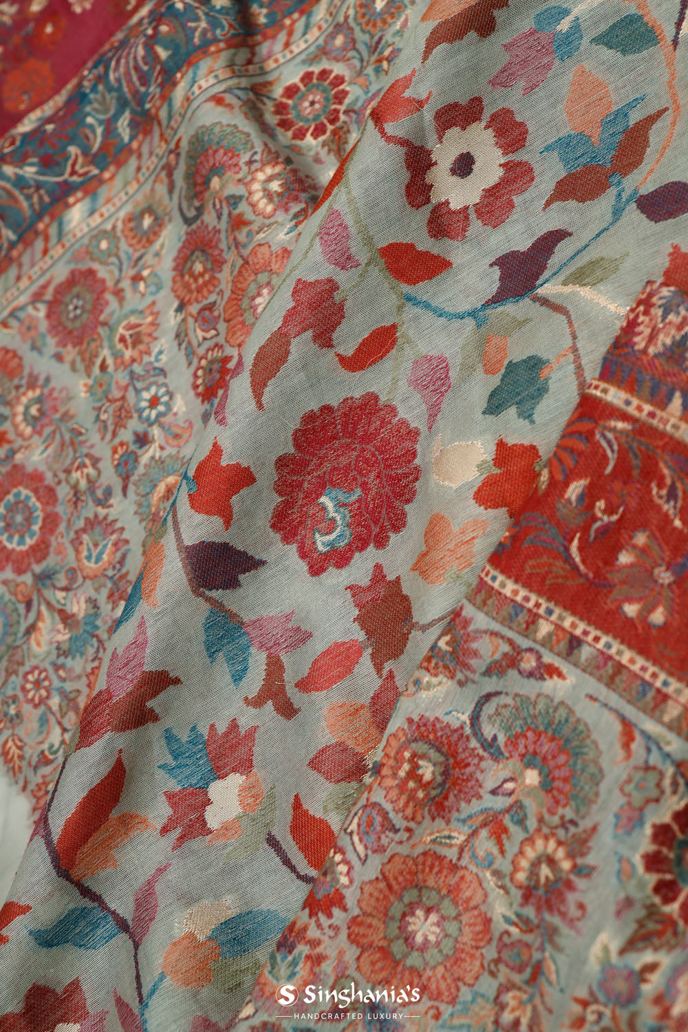 Kani Kashmiri Silk Saree - Pastel Blue