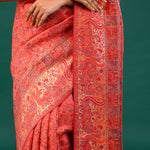 Kani Kashmiri Silk Saree - Gerogia Peach