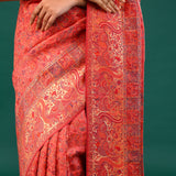Kani Kashmiri Silk Saree - Gerogia Peach