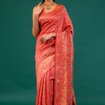 Kani Kashmiri Silk Saree - Gerogia Peach