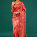 Kani Kashmiri Silk Saree - Gerogia Peach