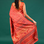 Kani Kashmiri Silk Saree - Gerogia Peach