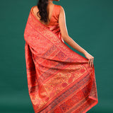 Kani Kashmiri Silk Saree - Gerogia Peach