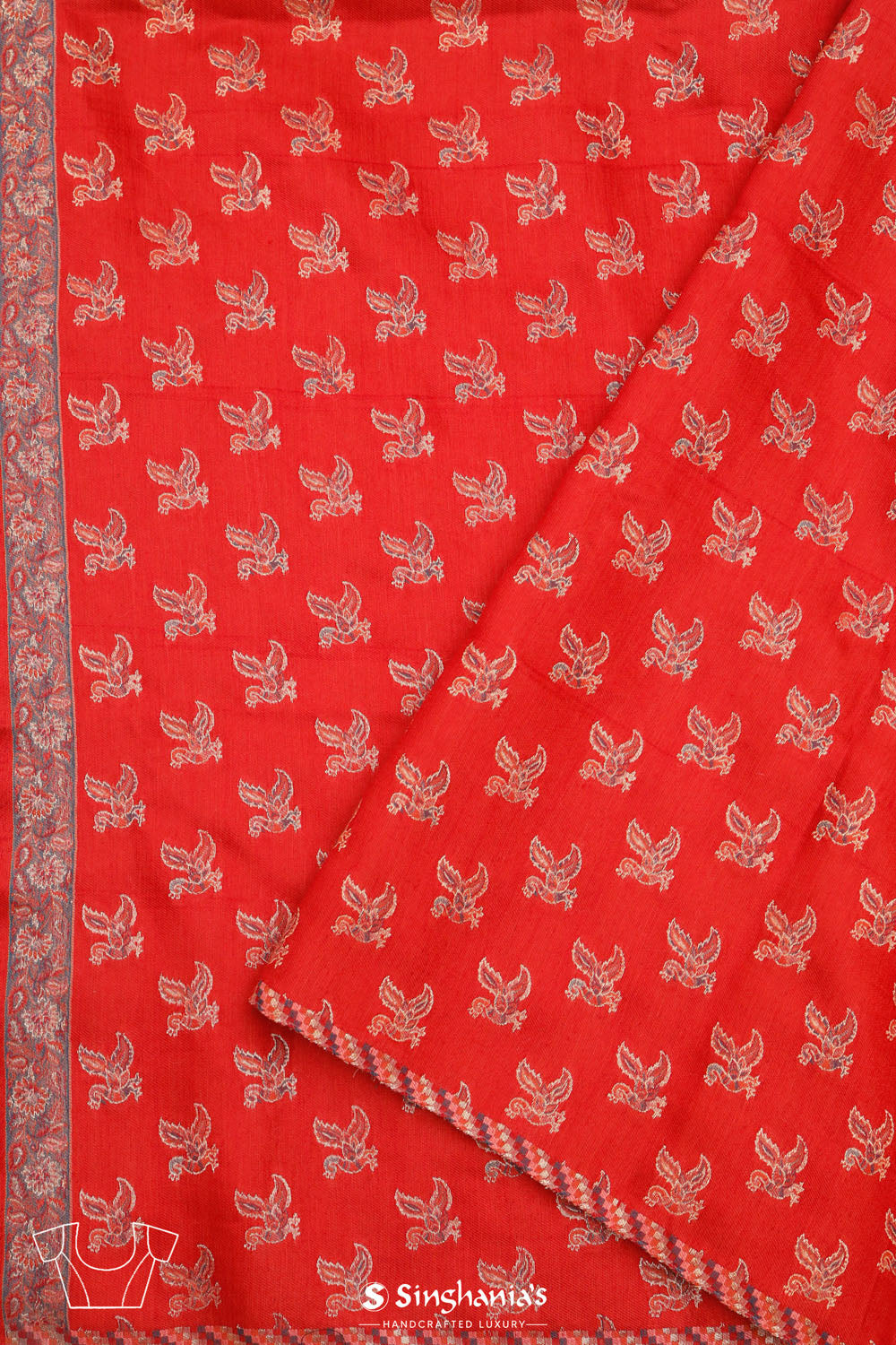 Kani Kashmiri Silk Saree - Gerogia Peach