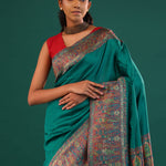 Kani Kashmiri Silk Saree - Myrtle Green