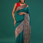 Kani Kashmiri Silk Saree - Myrtle Green