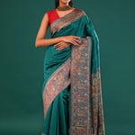 Kani Kashmiri Silk Saree - Myrtle Green