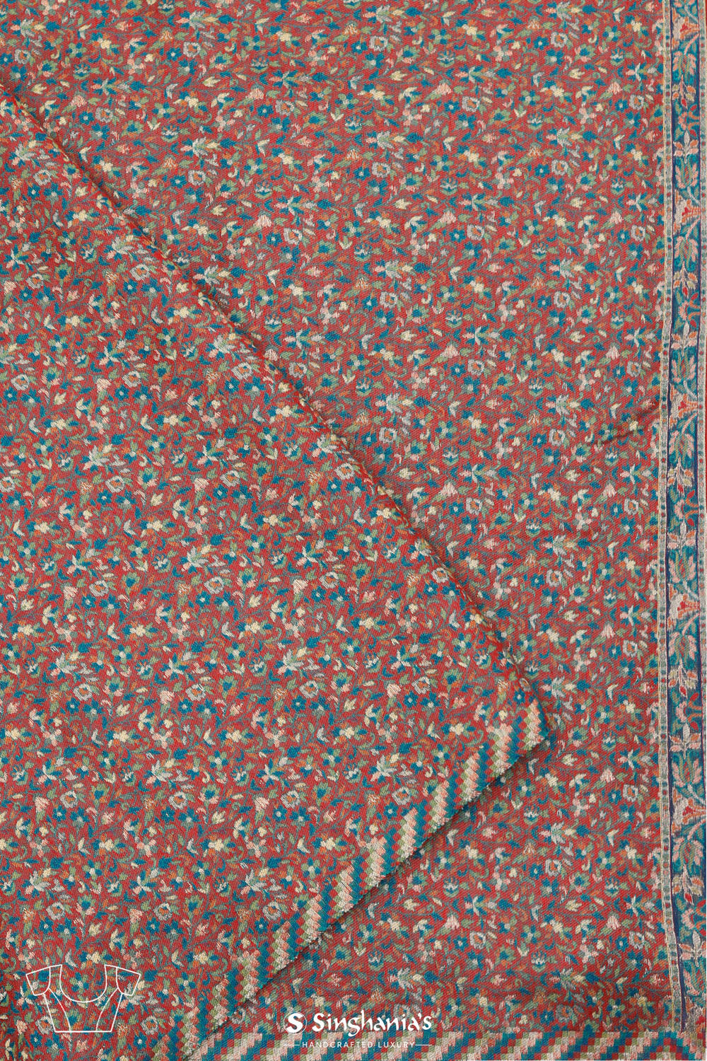 Kani Kashmiri Silk Saree - Myrtle Green