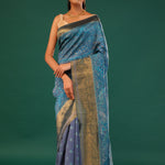 Kani Kashmiri Silk Saree - Rhythm Grey