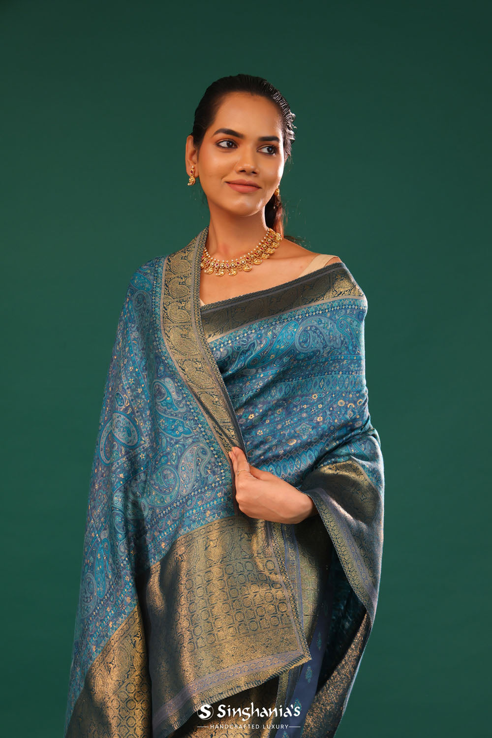 Kani Kashmiri Silk Saree - Rhythm Grey