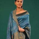 Kani Kashmiri Silk Saree - Rhythm Grey