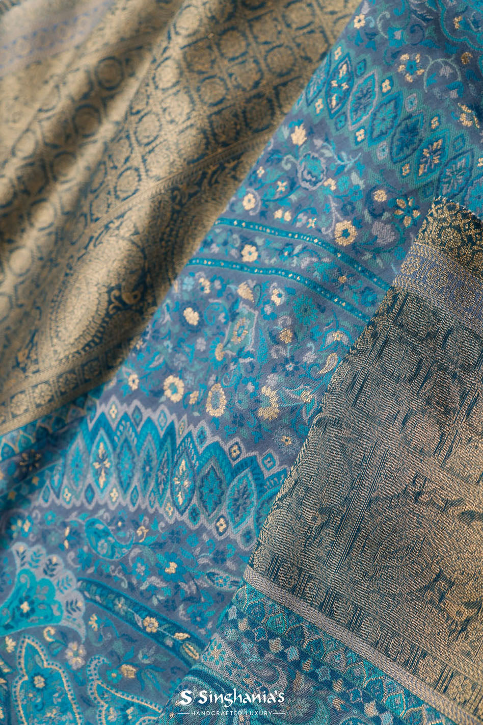 Kani Kashmiri Silk Saree - Rhythm Grey