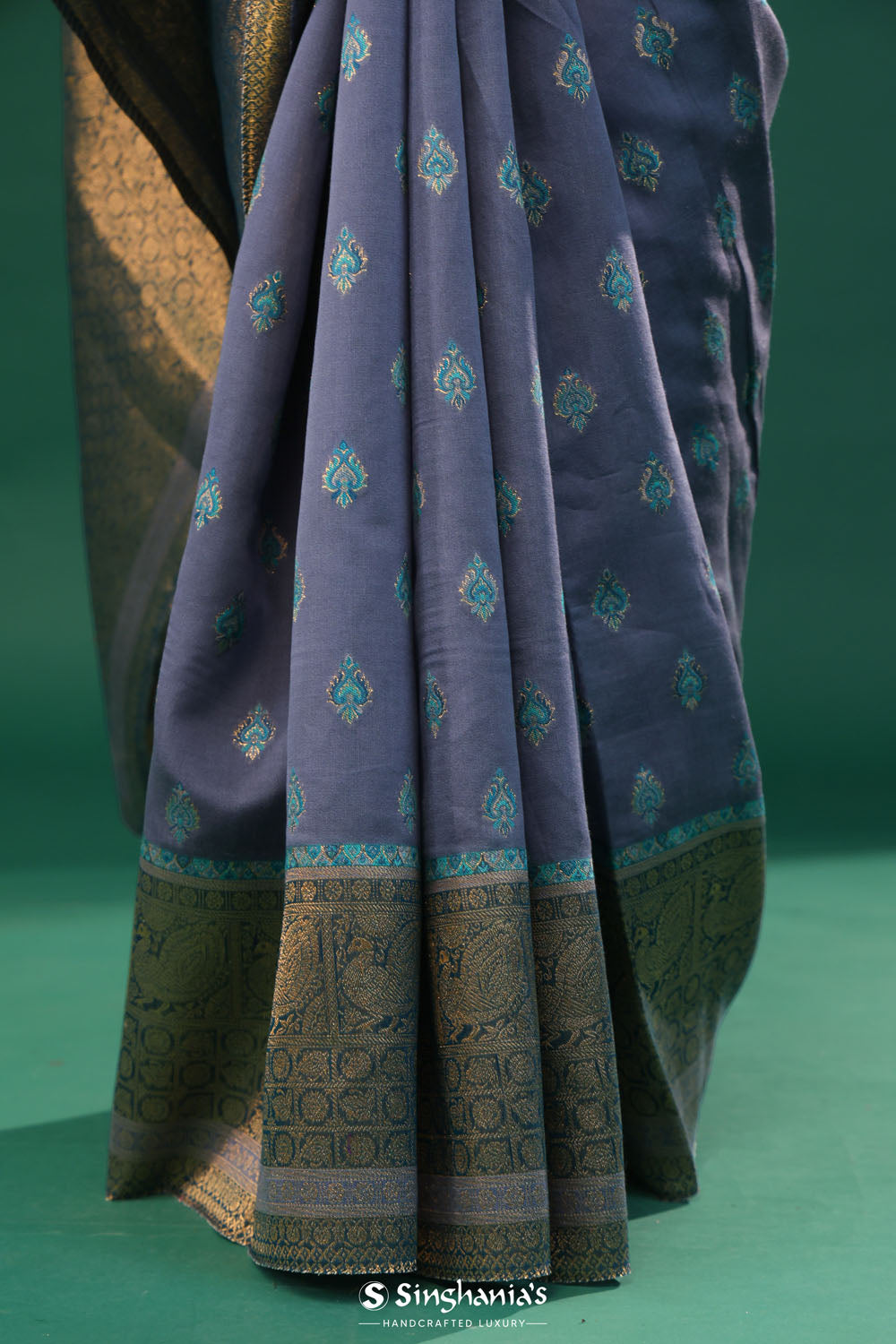 Kani Kashmiri Silk Saree - Rhythm Grey