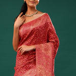 Kani Kashmiri Silk Saree - Spanish Red